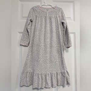 Carter's Gray and Light Pink Leopard Print Long Sleeve Nightgown Girls Size 4T